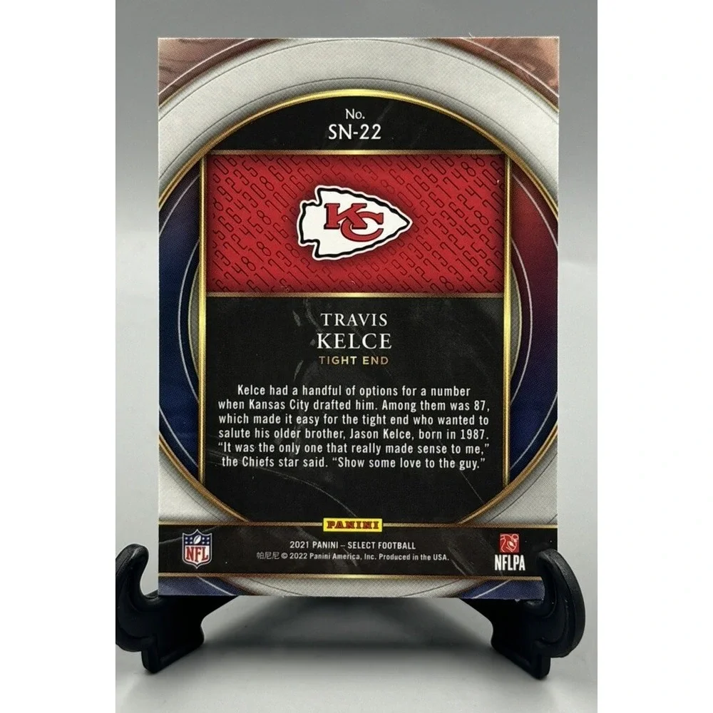 2021 Panini Select - Select Numbers #SN-22 Travis Kelce Kansas‎ City Cheifs